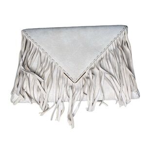 Tyler Ellis Lee Pouchet Cream Silk and Velvet small clutch